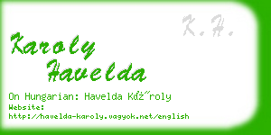 karoly havelda business card